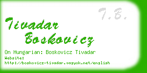 tivadar boskovicz business card